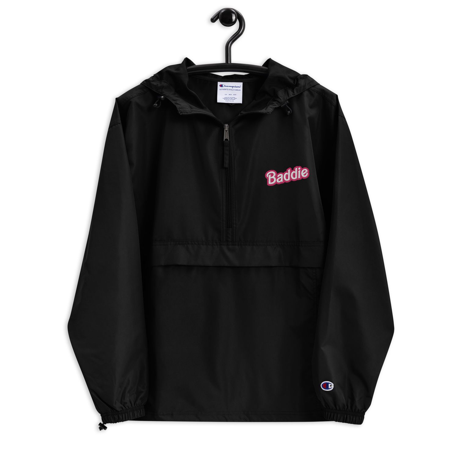  Baddie Embroidered Champion Packable Jacket