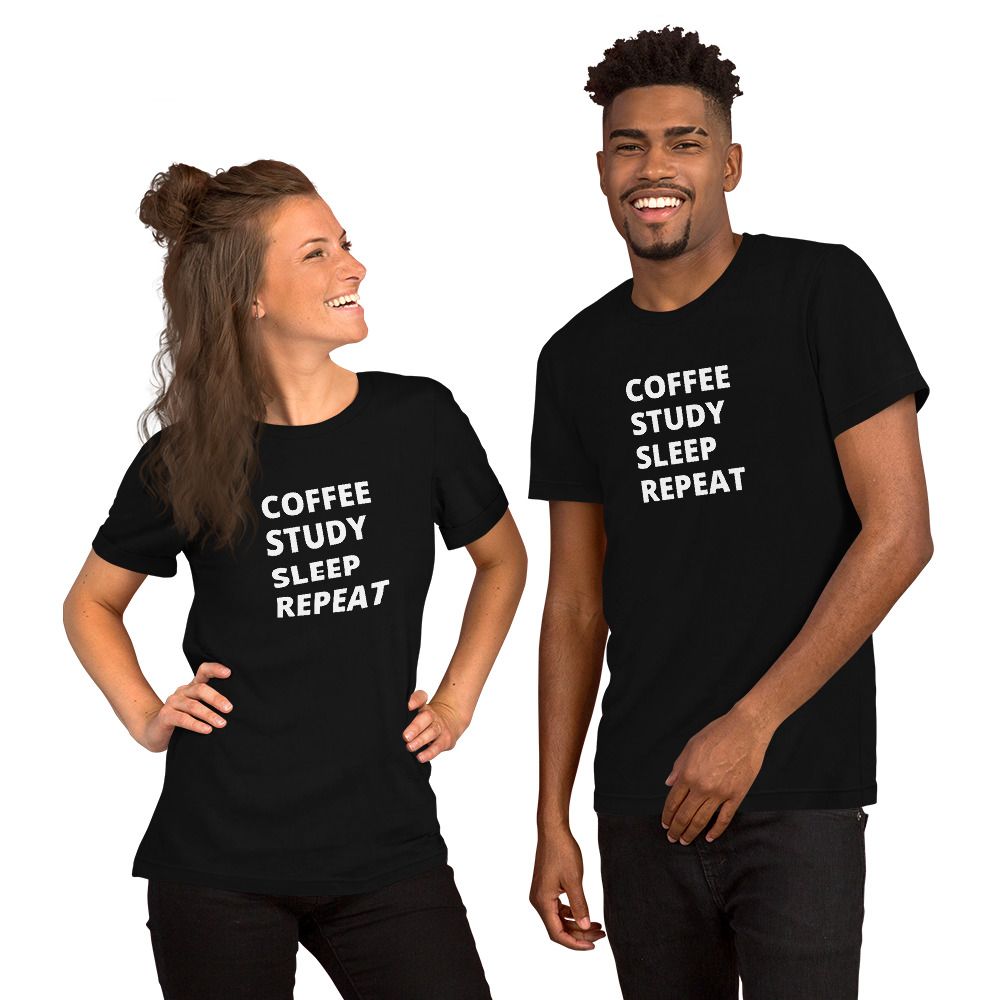 Coffee Study Sleep Repeat Unisex t-shirt