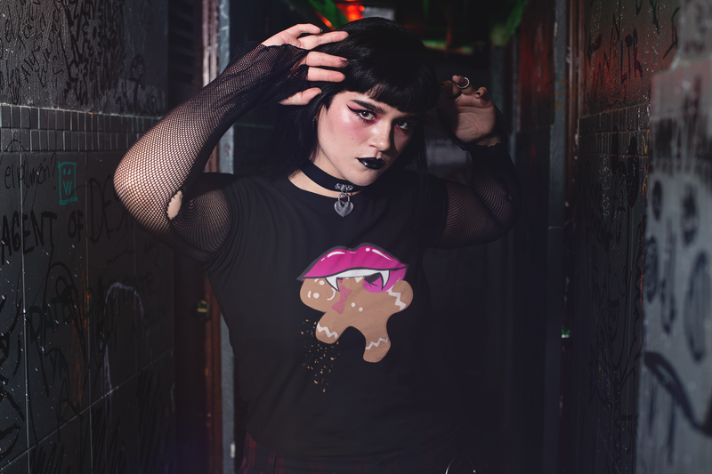 Fang-tastic Treat (two) Halloween, Vampire, Holiday, Spooky, Christmas, Crewneck t-shirt