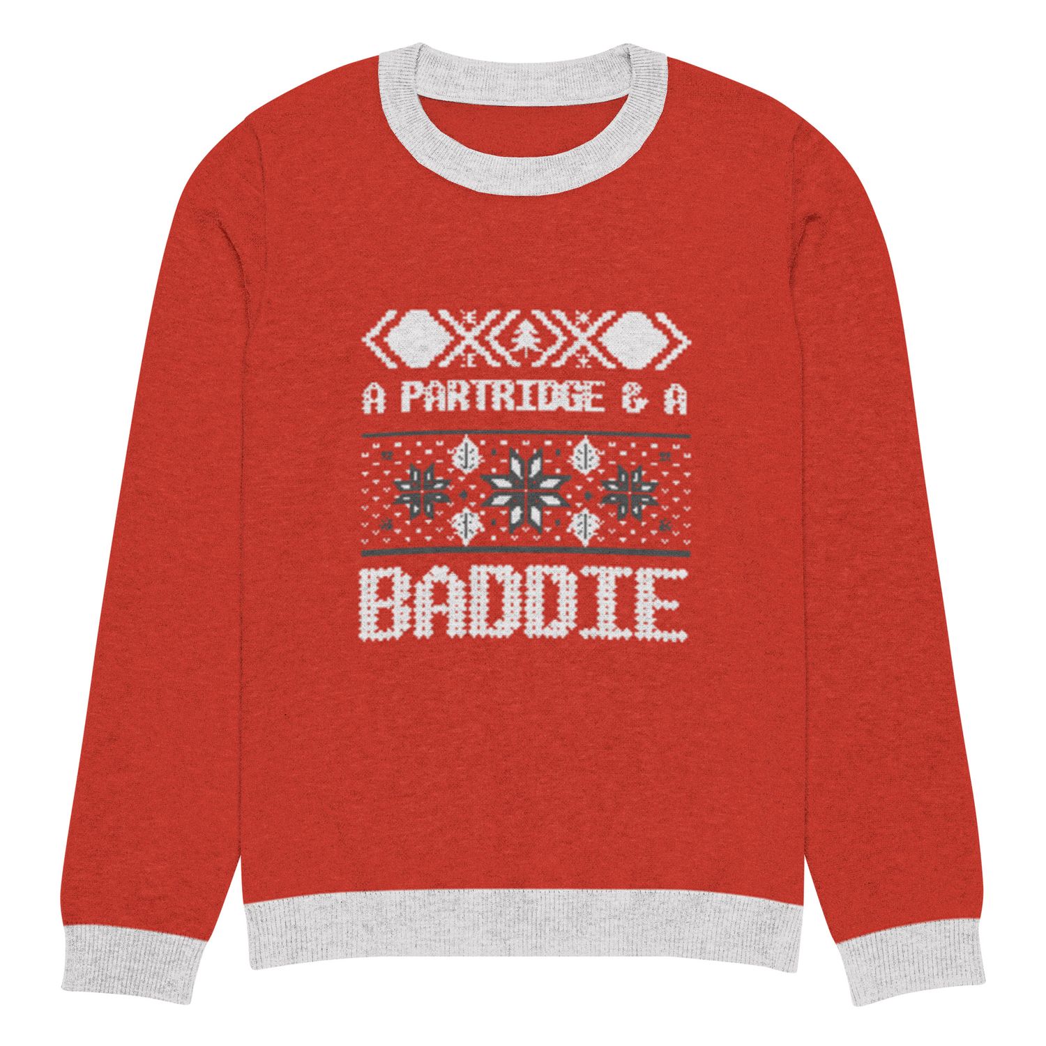 A Partridge and a Baddie Knitted crew neck sweater