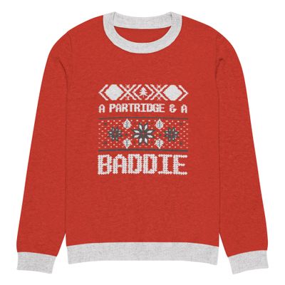 A Partridge and a Baddie Knitted crew neck sweater