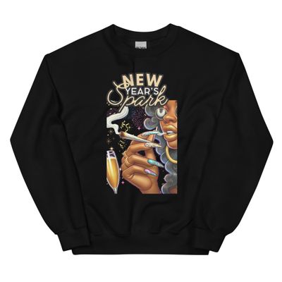 New Year&#39;s Spark-Black 420 New Years 2025 Crewneck Sweatshirt