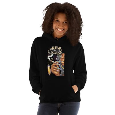 New Year&#39;s Spark-Black 420 New Years 2025 Crewneck Hoodie