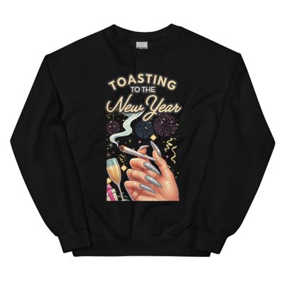 Toasting to The New Year-Light 420 New Years 2025 Crewneck Sweatshirt 
