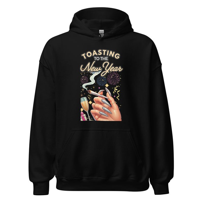 Toasting to the New Year-Light 420 New Years 2025 Hoodie