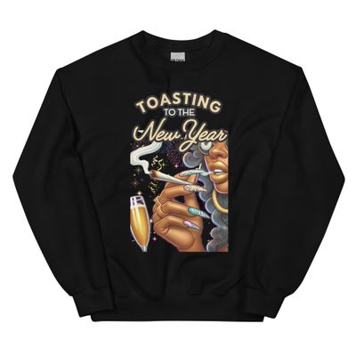 Toasting to The New Year-Dark 420 New Years 2025 Crewneck Sweatshirt