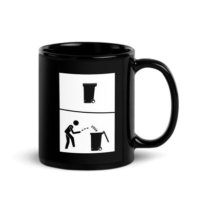 Basura New Year&#39;s Humor Black Glossy Mug 