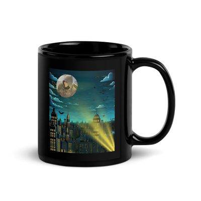 District 11 (three) Luigi Mangione Black Glossy Mug