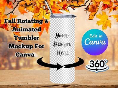 Animated Tumbler Canva, Digital, animated canva, rotating, 20oz video canva, 20oz video mockup, canva tumbler mockup, tumbler animation fall