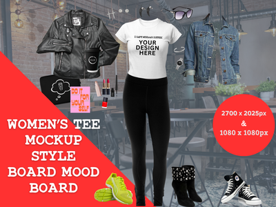 Women&#39;s White Bella Canvas 3001 T-Shirt Style Fashion Boards / Mood Vision Board/ Instagram Template Post / Social Media Canva / Canva Template / Fashion Aesthetic / Canva Fashion Board
