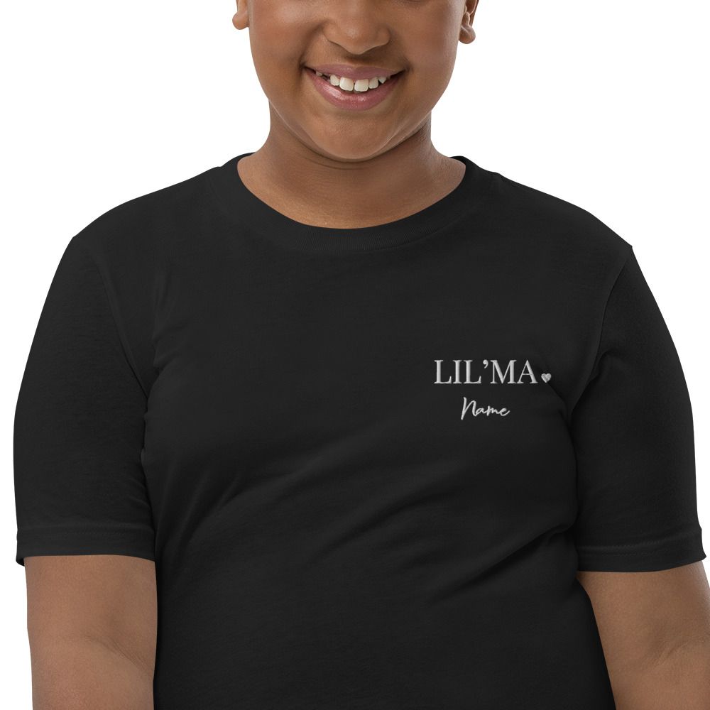 Custom Lil Ma Mothers Day Mommy and Me Youth Short Sleeve Embroidered T-Shirt