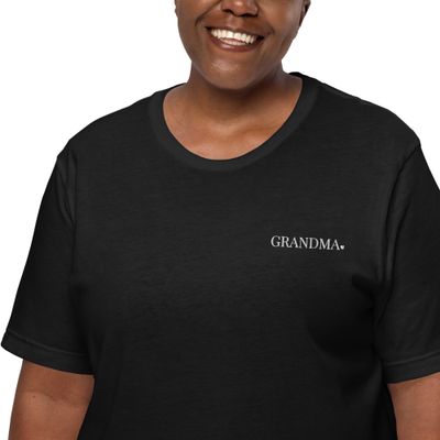 Custom Grandma. Mothers Day Embroidered Women's Relaxed T-Shirt