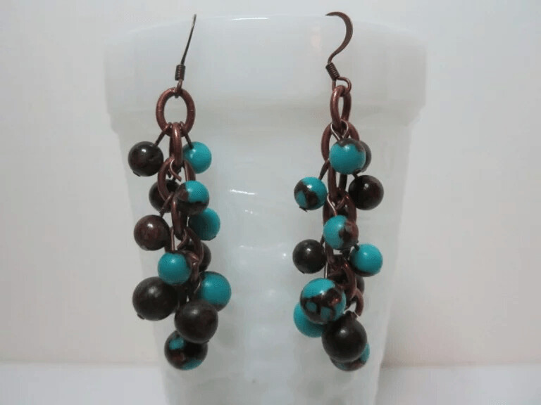 Turquoise and Bronzite Earrings