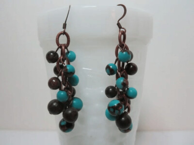 Turquoise and Bronzite Earrings