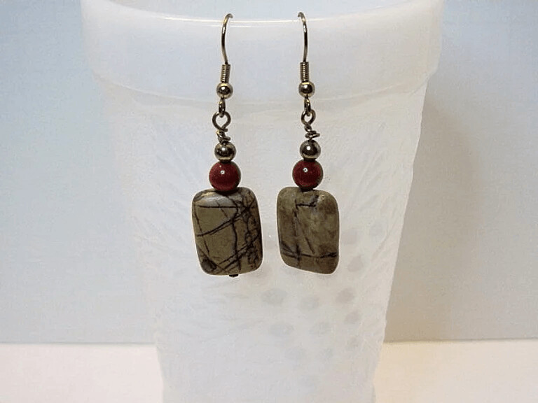 Red Creek Picasso Picture Jasper Earrings