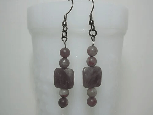 Lepidolite Drop Earrings
