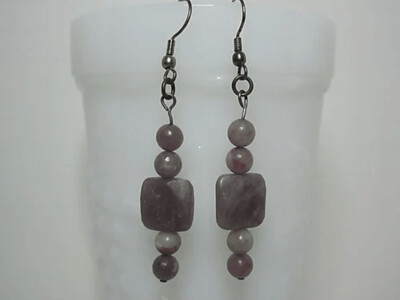 Lepidolite Drop Earrings