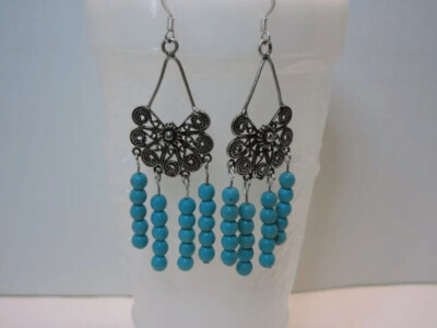 Turquoise Magnesite Chandelier Earrings