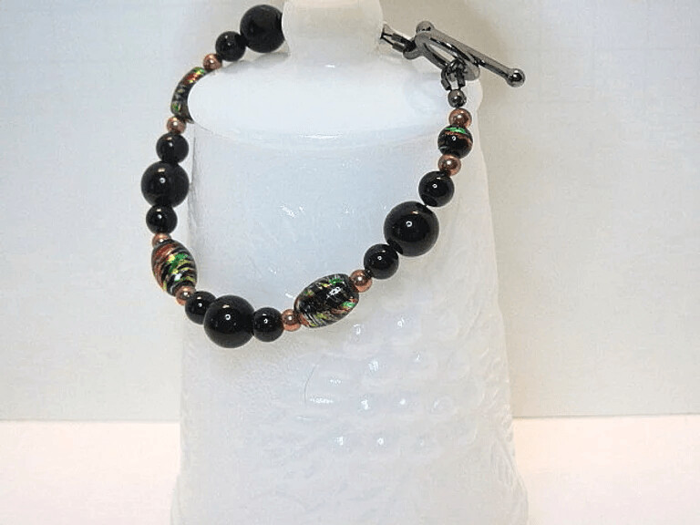 Black Onyx and Black Foiled Glass