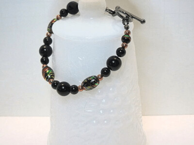 Black Onyx and Black Foiled Glass