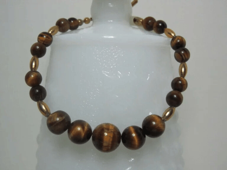 TigersEye and Gold Bracelet