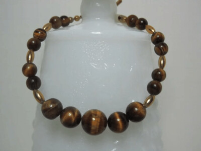 TigersEye and Gold Bracelet
