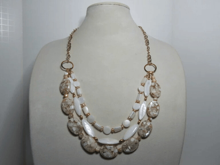White Mother of Pearl and Freshwater Pearls Necklace