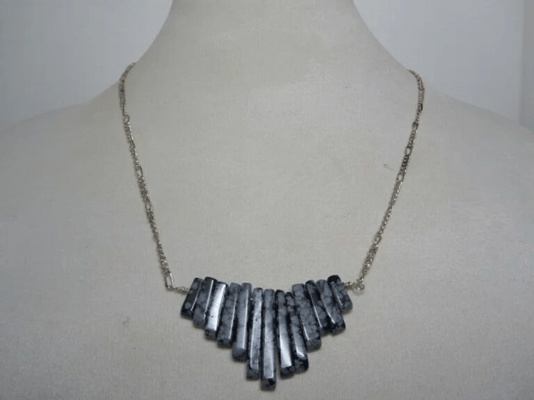 Snowflake Obsidian 13 Piece Collar Necklace