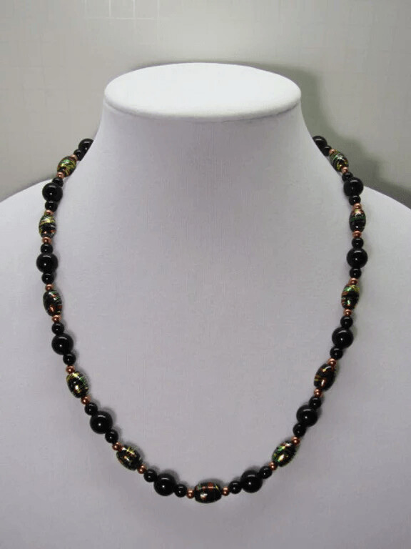 Black Onyx and Black Foiled Glass