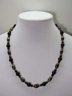 Black Onyx and Black Foiled Glass
