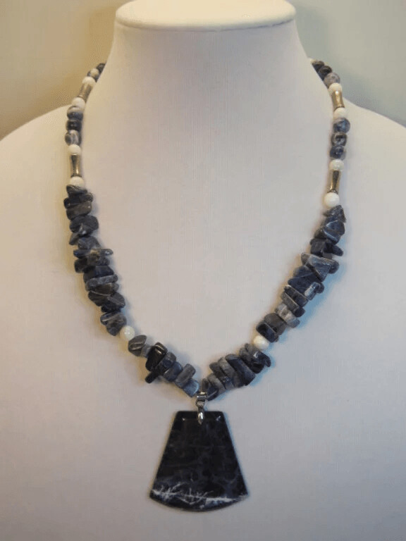 Sodalite Chips with Pendant Necklace