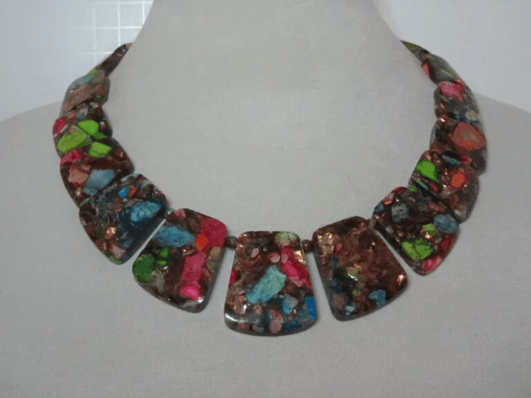 Mixed Colors Impression Jasper Collar