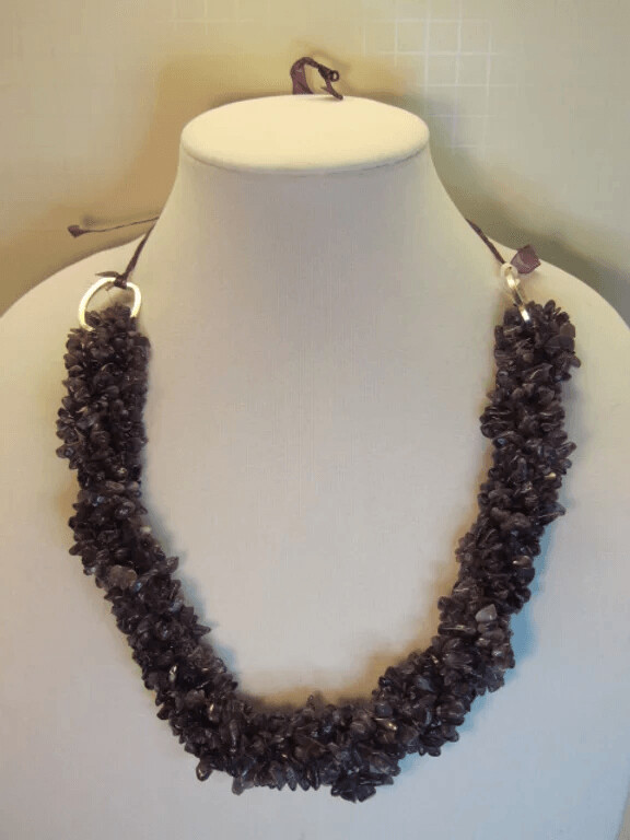 Amethyst Chip 3 Strand with Ribbon