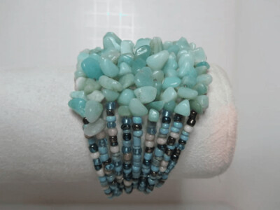 Amazonite and Seed Bead Cuff