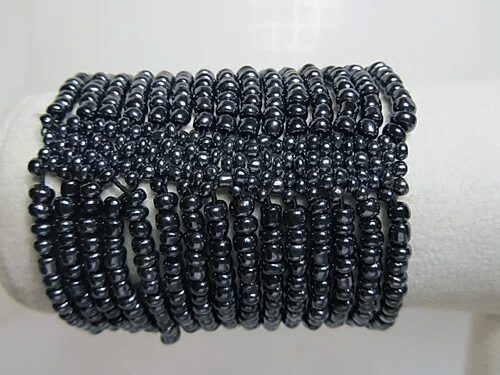 Multi Strand Seed Bead - Stretchable - Midnight Blue