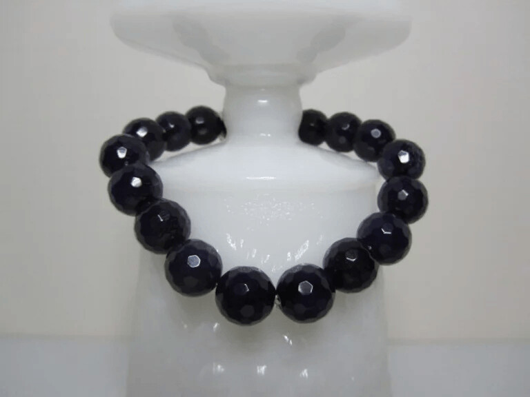 Purple Faceted Agate Stretch Stretch Bracelet