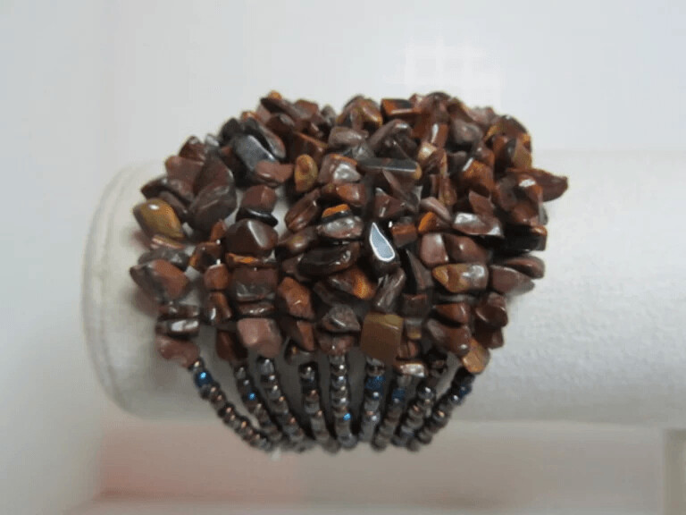 Tigers Eye and Seed Bead Cuff