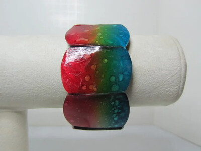 Rainbow Shell Stretch Bracelet