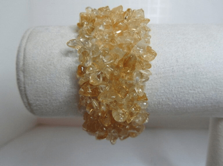 Citrine Chips Mesh Stretchable Bracelet