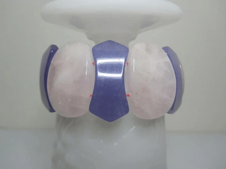 Rose Quartz & Purple Agate Stretch Bracelet