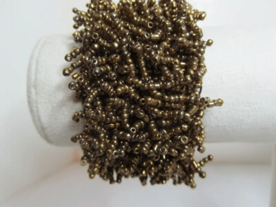 Golden Seed Bead Carpet Bracelet Stretchable