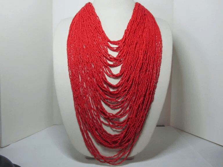 Multi Strand Seed Bead - Red