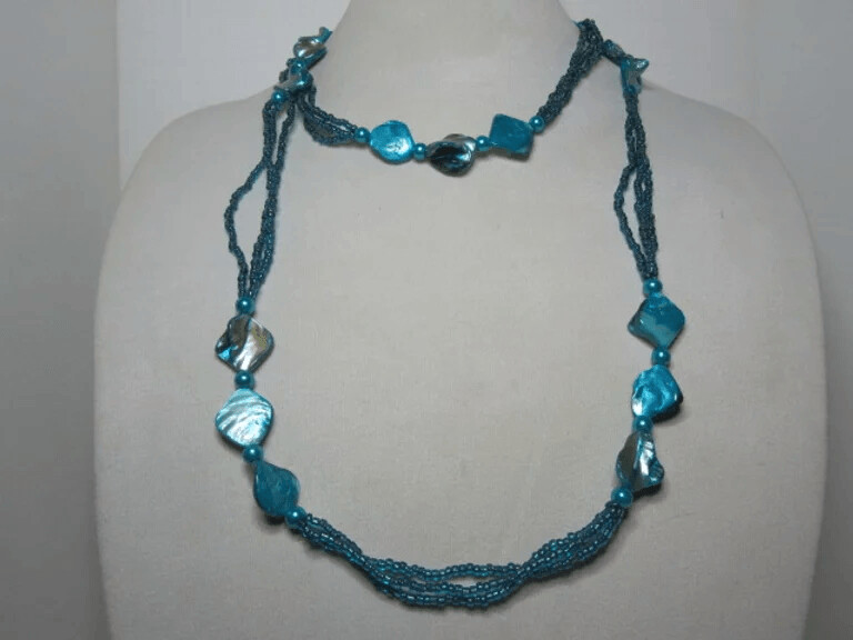 Mother of Pearl and Seed Bead - Turquoise