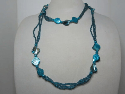 Mother of Pearl and Seed Bead - Turquoise