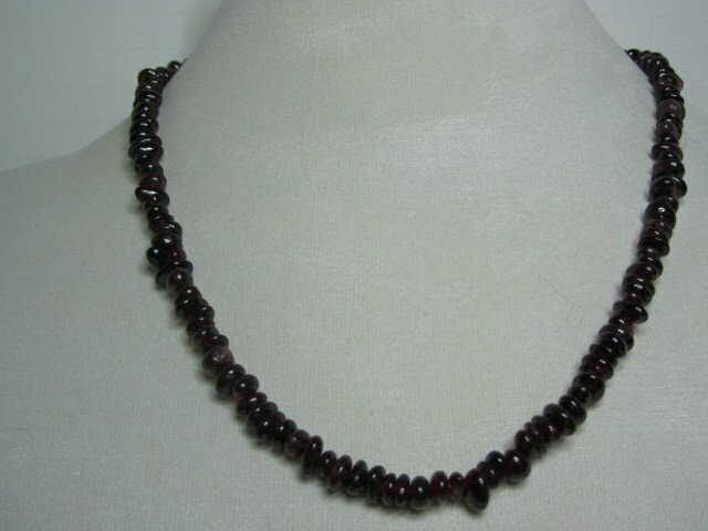 Garnet Chips Necklace, Stretch Bracelet, and Drop Earrings