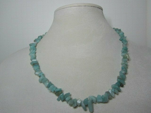 Amazonite Chips Necklace, Bracelet, and Drop Earrings