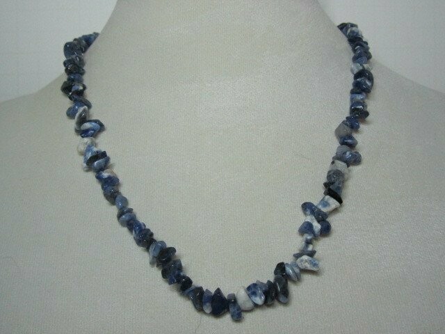 Sodalite Chip Necklace, Bracelet, and Earrings