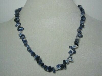 Sodalite Chip Necklace, Bracelet, and Earrings