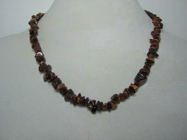 Tiger Eye Chips Necklace, Bracelet, and Earrings