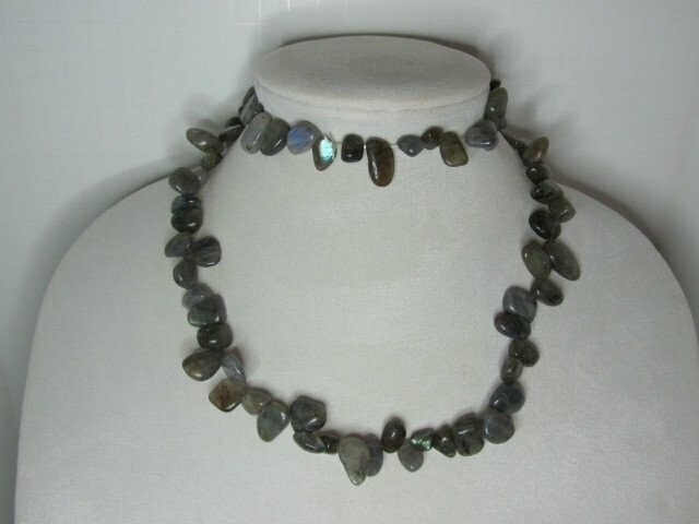Labradorite Nuggets Necklace and Stretch Bracelet